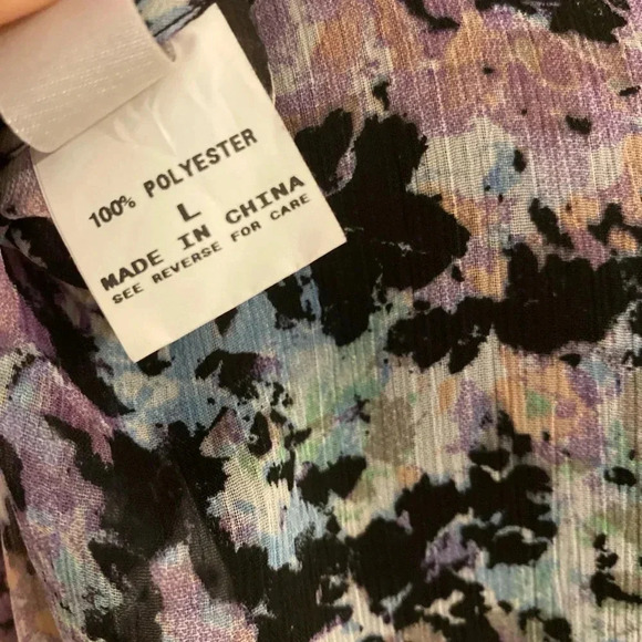 Badgley Mischka White and Purple V-Neck Wrap tunic dress size large - Picture 6 of 6